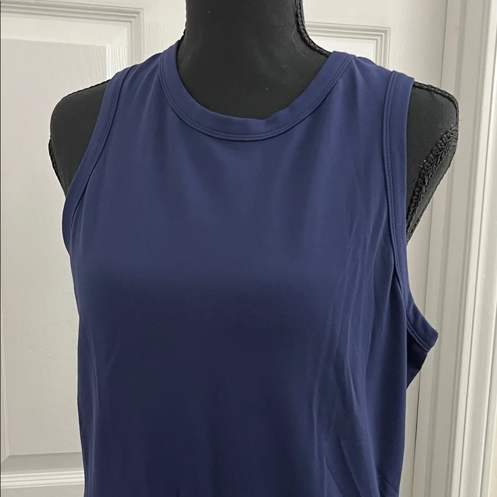 Grace Karin Navy Sleeveless Maxi Dress with Eyelet Skirt Panel - Picture 3 of 7